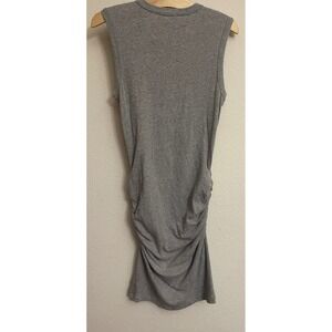 James Perse Standard Gray Ruched Sleeveless Midi Dress Heather Grey Sz 2